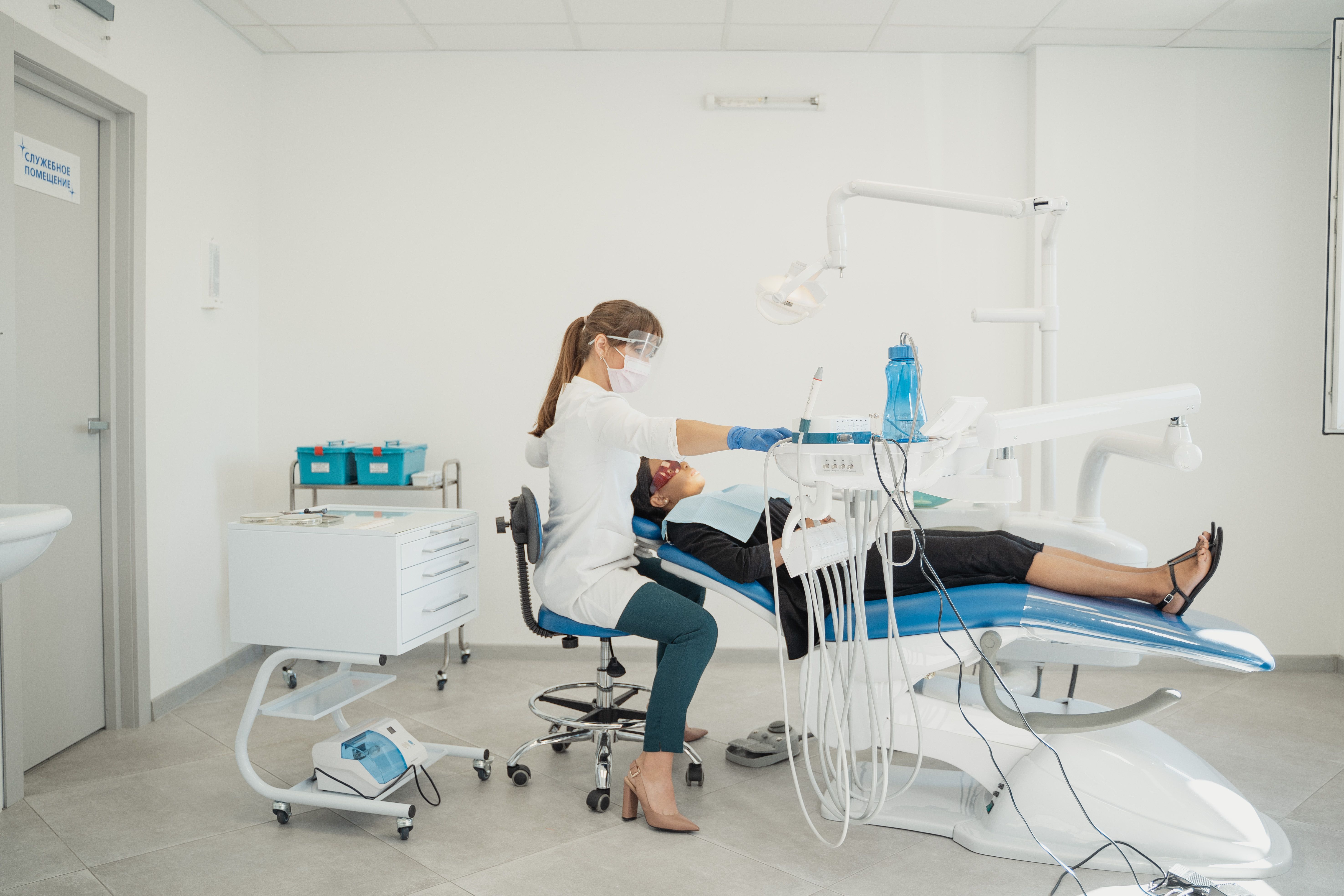 Restorative dental procedure in progress