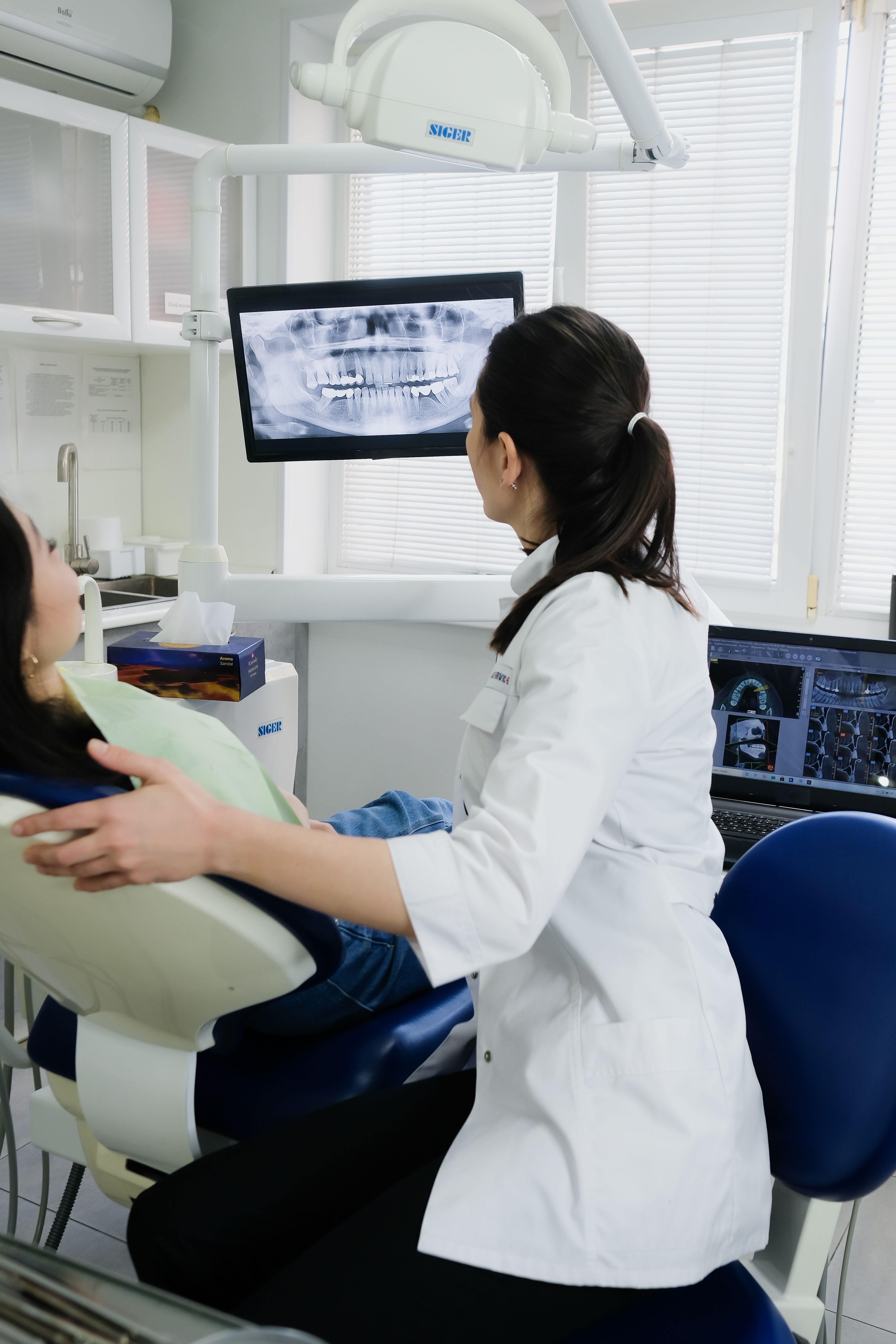 Dental implant consultation and x-ray review